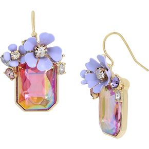 Flower Cluster Stone Drop Earrings