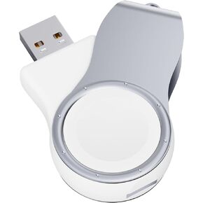 𝐔𝐩𝐠𝐫𝐚𝐝𝐞𝐝 Compatible with Apple Watch Charger - Portable Magnetic Quick Charge for All Series-Ultra Series 9 8 7 SE 6 5 4 3 2 1 - Cableless Design - Fast Charging - Travel-Friendly (White)