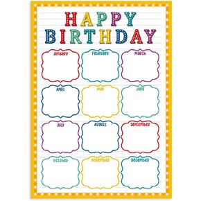 JUESMOS Birthday Chart for Classroom & Office - Happy Birthday Calendar for Back To School - Teacher Supplies Bulletin Board Decorations