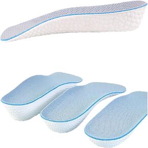 Height Increase Insoles - Enhanced Arch Support & Leg Length Discrepancy Correction, Comfortable Heel Lift Shoe Inserts, Unisex Design, 0.6 Inch Elevator Cushion, 1 Pair, Grey