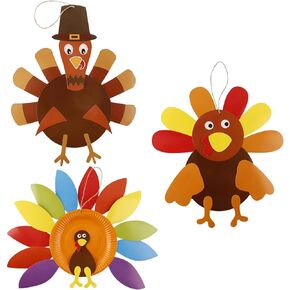 Thanksgiving Craft Kits, DIY Make A Turkey for Festive Fall Party Game School Activities and Door Hanging Ornament Decoration Supplies for Kids and Adults, 3 Pack
