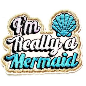 Nipitshop Patches Shell Mermaid Seashell Pearl Summer Beach Ocean Cartoon Kids Sew On Iron On Patch Applique Men Women Clothes Dress Plant Hat Jeans Sewing Applique (Shell Mermaid1)