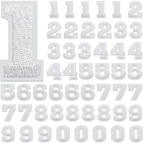 50 Pieces 2 Inch Small Iron on Numbers 0 to 9 Numbers Patches Decorative Repair Patches Sew on Embroidered Applique Patches for Jean Hat Jacket Backpack Shirts Bags Handicrafts (Black)
