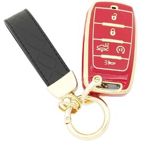 TPU Protective Key Fob Cover Case Compatible with 2009-2022 Dodge Ram 1500 2500 3500 Smart Remote Key Fob (4 Buttons, Black)