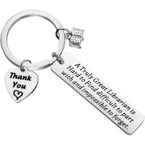 ENSIANTH Librarian Gift Librarian Appreciation Keychain Reading Reader Gifts School Library Teacher Gift Back to School Gift