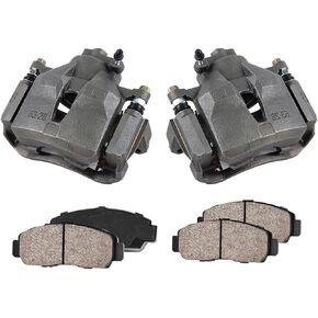 Callahan Front Brake Kit For 2002 2003 2004 2005 2006 Toyota Camry 4cyl 6cyl LE Ceramic Brake Pads with Replacement Calipers