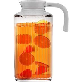 Fridge Pitcher – 60 OZ. Glass Water Fridge Pitcher with Lid By Home Essentials & Beyond Practical and Easy to use Fridge Pitcher Great for Lemonade, Iced Tea, Milk, Cocktails and more Beverages.