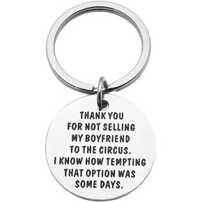 Future Mother in Law Gift Thank You For Not Selling My Boyfriend To The Circus Keychain Funny Boyfriend's Mom Gift