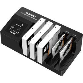 SATA III 6Gbps Hard Drive Dock with Cooling Fan,MAIWO 5 Bay HDD Docking Station for 2.5" 3.5" SATA SSD/HDD, Hard Drive Cloner Duplicator , Support 110TB Expansion,Auto-Sleep