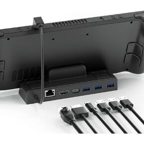Steam Deck Dock Compatible with Steam Deck, 6-in-1 Steam Deck Dock with 1000Mbps Gigabit Ethernet,4K@60Hz HDMI 2,3 x USB 3.0 and 100W Speed Charging USB-C Port Compatible Steam Decking Station