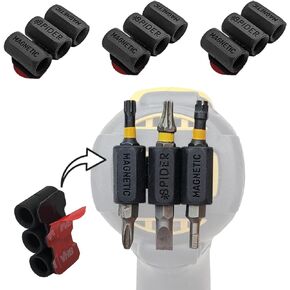 Spider Tool Holster - Magnetic BitGripper - Pack of Three - High Strength 3M Adhesive Drill add-on with Three Built-In Magnets for Easy Access to Six Driver Bits for any Power Drill + Driver