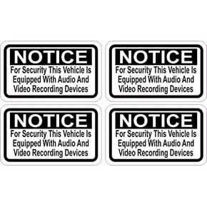 StickerTalk Notice Audio and Video Recording Vinyl Stickers, 2.5 inches by 1.5 inches