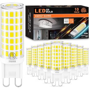 hansang 10 Pack G9 LED Bulb 2700K Soft White, 6W (60W Halogen Equivalent), Ceramic G9 Bi-pin Base 600Lm AC120V No Flicker T4 Shape 360 Degree Angle for Crystal Chandelier, Non-Dimmable