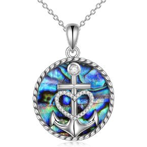 Moon Sun ​Star Necklace 925 Sterling Silver Abalone Shell Celestial Jewelry Gift for Women