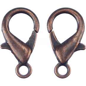 50 Pack - CleverDelights Lobster Clasps - 21x12mm - Antique Copper Color
