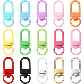 Tupalizy 45PCS Small Metal Lobster Claw Clasps Lanyard Clips Swivel Snap Hooks for Key Chains Purses Straps Bag Charms Dog Tags Zipper Jewelry Making Connector DIY Craft Projects,32mm, Mixed Color