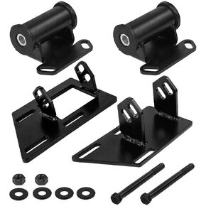 Iron Conversion Motor Mounts+Frame Mount Adapter Plate Compatible with 1983-2005 Chevy GMC Blazer Jimmy Sonoma S10 S15 V8 SBC 350