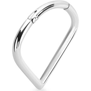 Pierced Owl 16GA 925 Sterling Silver V-Shaped Hinged Segment Clicker Ring