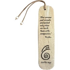 Dai Ko Myo Reiki Energy Symbol Dalai Lama Quote Wooden Handmade Bookmark Good Luck Buddhism Zen Gift