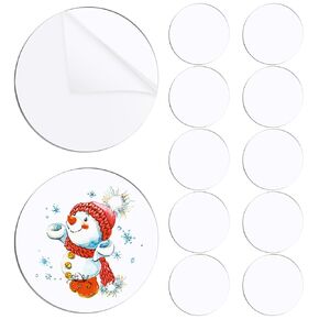 12PCS Clear Circle Acrylic Sheet, 6 Inch Acrylic Disc, 1/8" Thickness Round Acrylic Circle Blanks, Plexiglass Circles for Name Cards, Cricut Cutting, Painting and DIY Projects