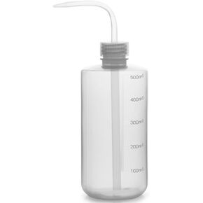 Chemical Wash Bottle, 3-Pack Plastic Safety Lab Squeeze Wash Bottle, LDPE with Narrow Mouth, 500 ml (8 oz)/3 Bottles