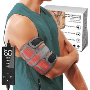 CREATRILL Upper Arm Heating Pad Sleeve, Heated Arm Brace for Bicep Tendonitis Muscle Strains