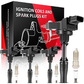 SCITOO 4 ignition coils with 4 iridium Spark Plugs for Chevrolet Camaro 2016-2018 Colorado 2015-2018 Impala 2014-2019 Malibu 2013-2018 2.0L 2.5L UF680 C1827