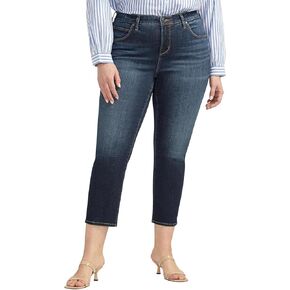 JAG Women's Plus Size Ruby Mid Rise Straight Cropped Jeans