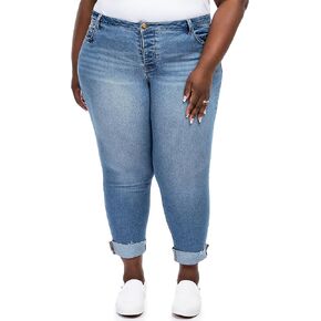1822 Denim Women's Plus-Size 27" Re:Denim High-Rise Slim Girlfriend Jeans
