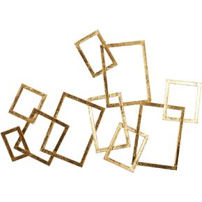 CosmoLiving by Cosmopolitan Metal Geometric Home Wall Decor Overlapping Rectangles Wall Sculpture, Wall Art 30" x 2" x 22", Gold