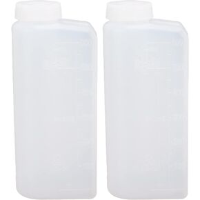 2Pcs 600ML 2 Stroke Oil Petrol Fuel Mix Bottle, High Accuracy Durable Nylon Plastic Oil Mixing Bottle Container, Mixing Bottle for Garden Chainsaws Strimmer and Ironworking Machines
