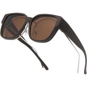 Long Keeper Polarized Over Glasses Sunglasses for Women Men Trendy Oversized Square Wrap Around Glasses UV Protection