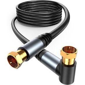 Highwings 6.6ft RG6 TV Coaxial Cable, 90° Right Angle Coax Cord for HDTV, CATV, Antenna, Digital Router, Low Loss High-Speed, Gold Plated, in-Wall in Kuwait