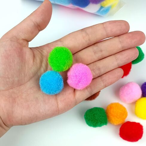 200 Pieces Pom Poms, 1 Inch Craft Pom Poms, Fuzzy Pompom Puff Balls for DIY Arts, Crafts Projects, Home Decorations (Multi-Colored) in Saudi Arabia