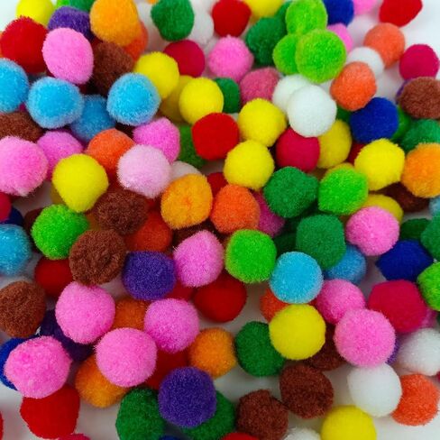 200 Pieces Pom Poms, 1 Inch Craft Pom Poms, Fuzzy Pompom Puff Balls for DIY Arts, Crafts Projects, Home Decorations (Multi-Colored) in Saudi Arabia