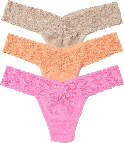 hanky panky, Signature Lace Low Rise Thong 3 Pack, One Size fits 2-12, Taffy, Florence, Chai in Saudi Arabia