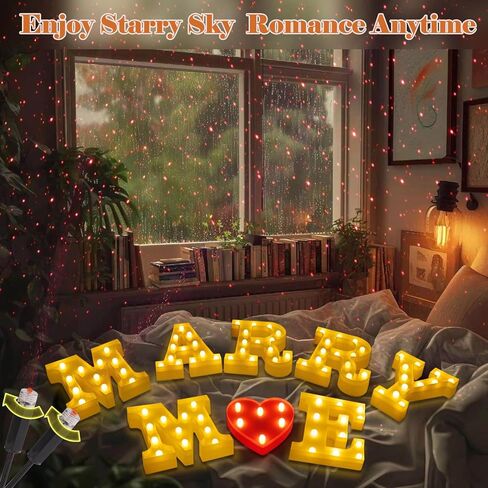 مجموعة ديكورات الاقتراحات، رسائل مضيئة بقلب أحمر من Marry Me، 3000 بتلة ورد رومانسية، 36 شمعة LED، 20 بالونة حمراء بحبل، 2 جهاز عرض جالاكسي، لعلامة الزفاف والخطوبة in Kuwait