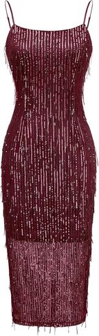 BeryLove Womens Sequin Cocktail Dress Sparkly Glitter Spaghetti Strap Party Club Dress Bodycon Dresses Prom Dress for Teens in Saudi Arabia