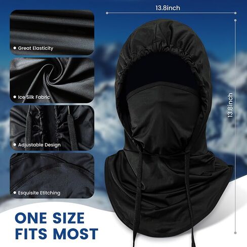 Adjustable Balaclava Face Mask, Ice Silk Design, 2-Pack Shiesty Ski Mask for Men, Women, and Kids, UV Protection Sun Hood in Saudi Arabia