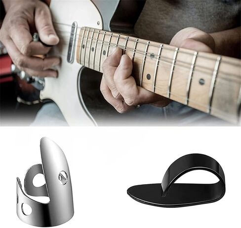 12 Pieces Steel Finger Picks Set, Including Stainless Steel Finger Picks and Thumb Picks, Metal Finger Picks Adjustable Bass Finger Picks for Guitar, Banjos and Other Instruments in Saudi Arabia