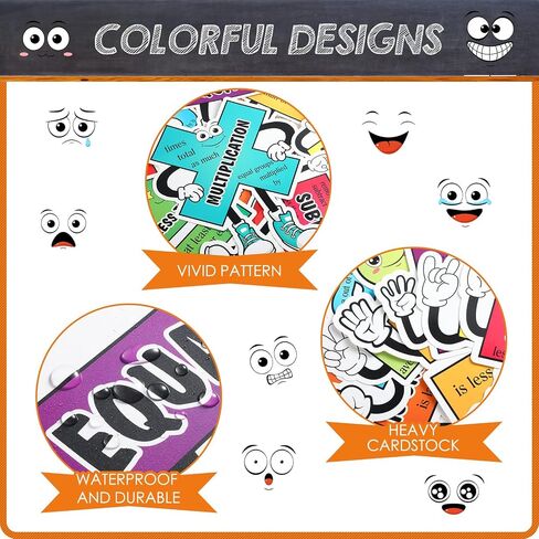 10 Pcs Math Posters Math Symbol Posters Educational Learning Poster Math Signs with 80 Adhesive Glue Points Classroom Supplies for Teachers Elementary Middle School Bulletin Board Decor in Saudi Arabia