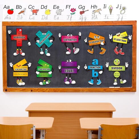 10 Pcs Math Posters Math Symbol Posters Educational Learning Poster Math Signs with 80 Adhesive Glue Points Classroom Supplies for Teachers Elementary Middle School Bulletin Board Decor in Saudi Arabia
