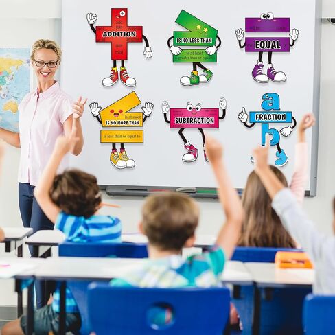 10 Pcs Math Posters Math Symbol Posters Educational Learning Poster Math Signs with 80 Adhesive Glue Points Classroom Supplies for Teachers Elementary Middle School Bulletin Board Decor in Saudi Arabia