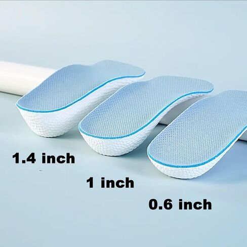 Height Increase Insoles - Enhanced Arch Support & Leg Length Discrepancy Correction, Comfortable Heel Lift Shoe Inserts, Unisex Design, 0.6 Inch Elevator Cushion, 1 Pair, Grey in Saudi Arabia