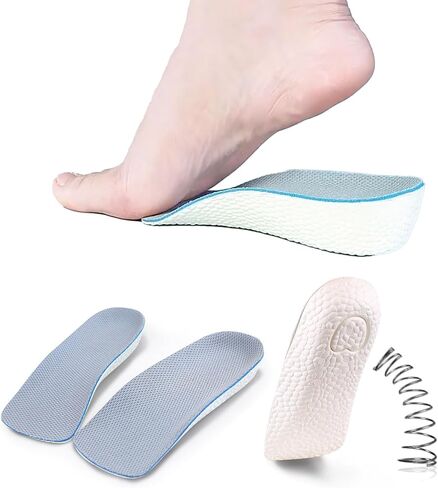 Height Increase Insoles - Enhanced Arch Support & Leg Length Discrepancy Correction, Comfortable Heel Lift Shoe Inserts, Unisex Design, 0.6 Inch Elevator Cushion, 1 Pair, Grey in Saudi Arabia