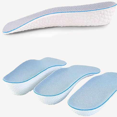 Height Increase Insoles - Enhanced Arch Support & Leg Length Discrepancy Correction, Comfortable Heel Lift Shoe Inserts, Unisex Design, 0.6 Inch Elevator Cushion, 1 Pair, Grey in Saudi Arabia