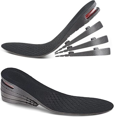 Height Increase Insoles 4 Layers, 1.2 to 3 Inches Shoe Lifts, Universal Breathable Non-Slip Taller Shoes Insoles Heel Protector Pads with Air Cushion for Women and Men, 3cm-7.5cm, 1 Pair in Saudi Arabia