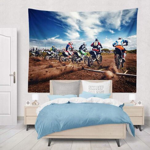 KULUSSY نسيج الجدار شنقا بداية دراجة نارية موتوكروس الترابية Dirtbike مسار Supercross العمل النشط الهواء حفلة عيد ميلاد خلفية الزينة نسيج للرجل أو الأولاد in Saudi Arabia