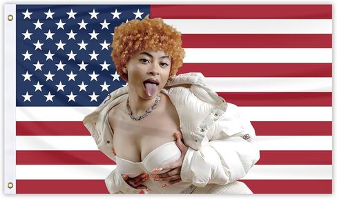 Ice Rapper Spice Flag 3x5 Ft American Singer Flags Pink Rapper Flag Tapestry with 2 Brass Grommets for Indoor Outdoor Bderoom Party College Dorm Bedroom Wall Decor in Saudi Arabia
