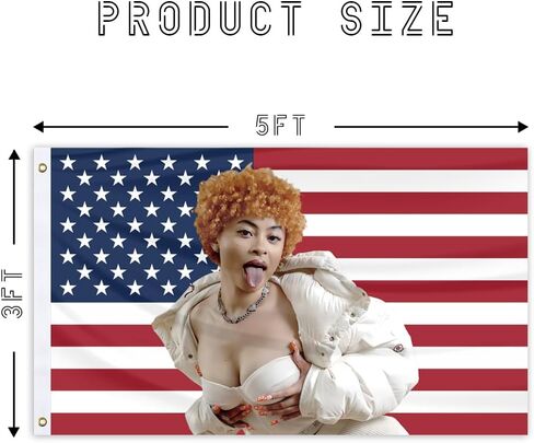 Ice Rapper Spice Flag 3x5 Ft American Singer Flags Pink Rapper Flag Tapestry with 2 Brass Grommets for Indoor Outdoor Bderoom Party College Dorm Bedroom Wall Decor in Saudi Arabia